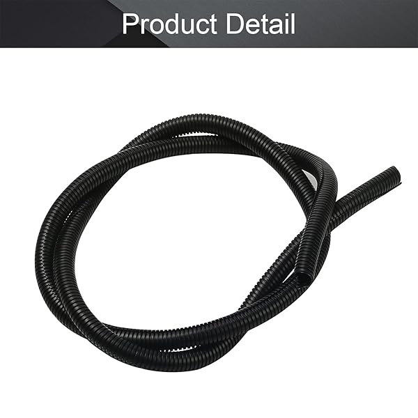 Othmro Othmro 6.56Ft Corrugated Tube 0.67 ID Flexible Bellows Pipe for Home Outdoor Automotive Marine Wire Wrap Cover Black - View 4 of 9