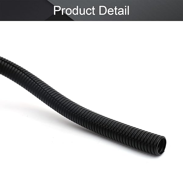 Othmro Othmro 32.81Ft Corrugated Tube 0.67 ID Flexible Bellows Pipe for Home Outdoor Automotive Marine Wire Wrap Cover Black - View 3 of 9