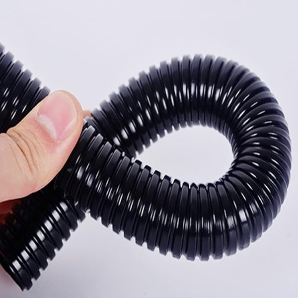 Othmro Othmro 32.81Ft Corrugated Tube 0.67 ID Flexible Bellows Pipe for Home Outdoor Automotive Marine Wire Wrap Cover Black - View 6 of 9
