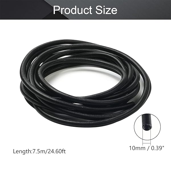 Othmro Othmro 1Pcs 0.39inch ID 24.61FT Flexible Electrical Conduit Split Wire Loom Tubing for Home Outdoor Automotive Marine Use Black - View 2 of 9