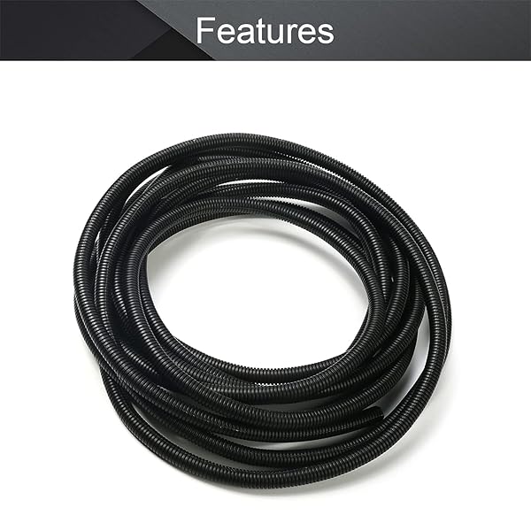 Othmro Othmro 1Pcs 0.39inch ID 24.61FT Flexible Electrical Conduit Split Wire Loom Tubing for Home Outdoor Automotive Marine Use Black - View 3 of 9