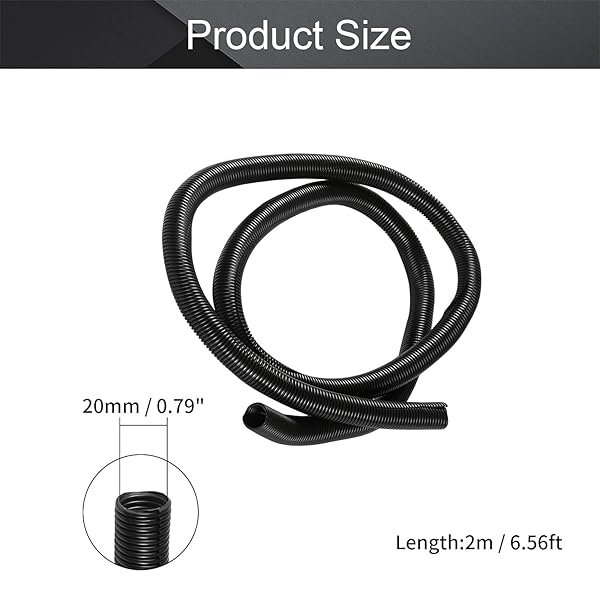 Othmro Othmro 1pcs 0.79in ID 6.56ft Flexible Electrical Conduit Split Wire Loom Tubing for Home Outdoor Automotive Marine Wire Harness Cover Black - View 2 of 9