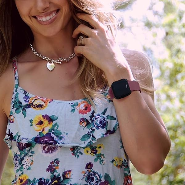 Tobfit Tobfit Sport Bands for Fitbit Versa 2 and Versa Soft TPU Wristbands for Women and Men in Wine Red Small Size - View 3 of 7