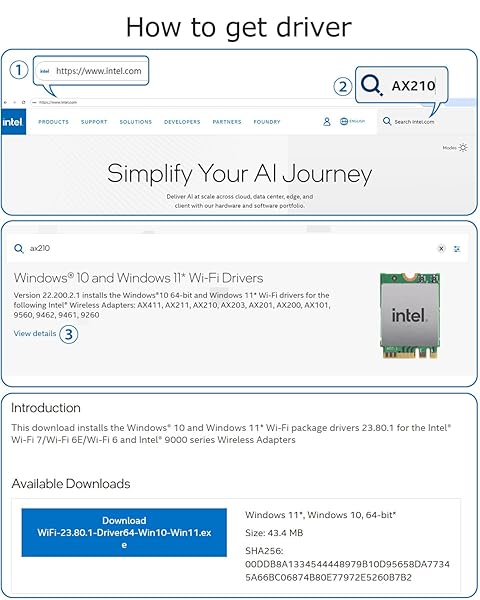 Ubit Ubit PCIe WiFi Card 6E 5400Mbps Dual Band WiFi Adapter with BT 5.2 for Windows 10 and 11 Ultra Low Latency - View 4 of 8