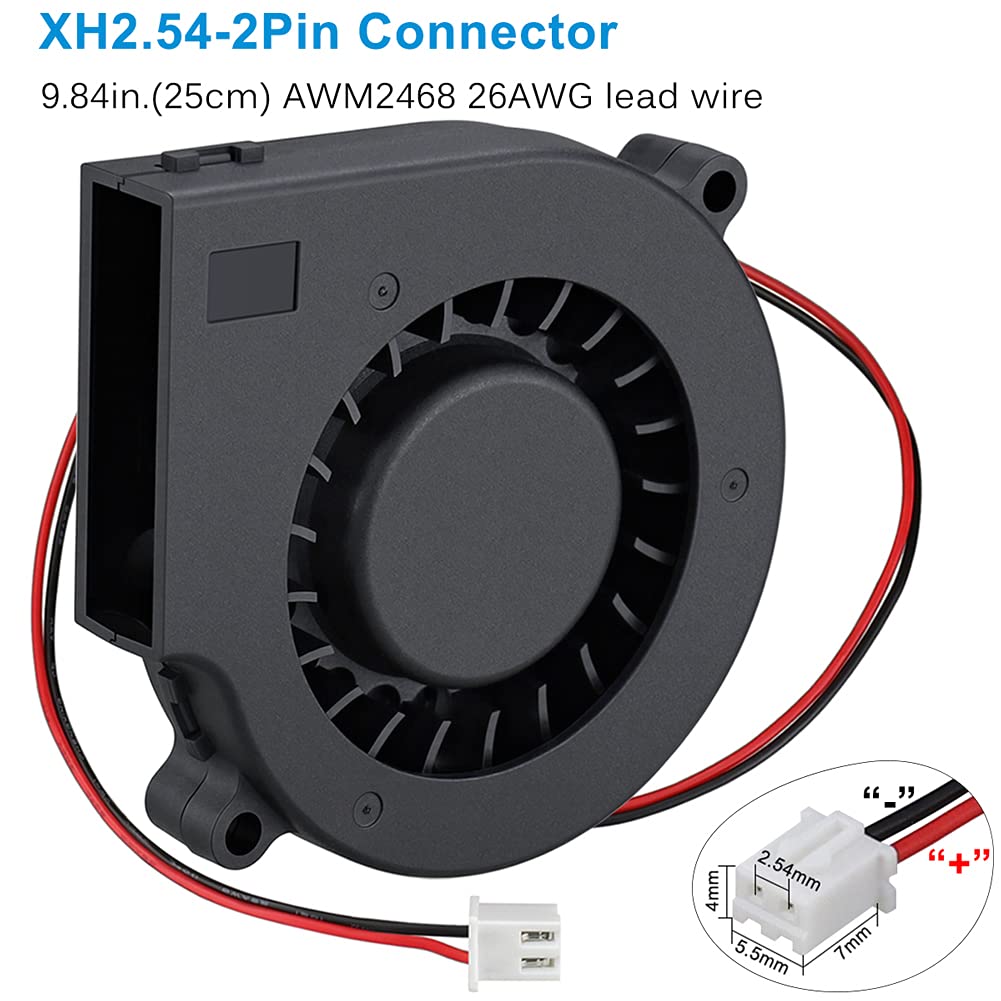 GDSTIME 75mm Blower Fan 2PIN 75mm x 15mm Cooling Fan 5V DC Brushless Cooler for Efficient Airflow and Heat Dissipation - View 6 of 8