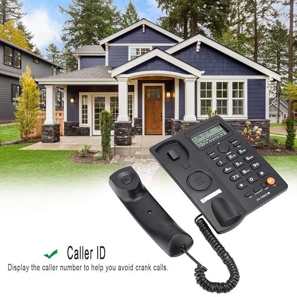 Wendry Caller ID Corded Telephone with Mute Function for Home Office and Hotel Wired Phone in Black - View 3 of 9