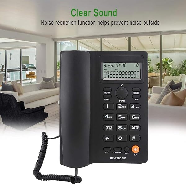 Wendry Caller ID Corded Telephone with Mute Function for Home Office and Hotel Wired Phone in Black - View 5 of 9