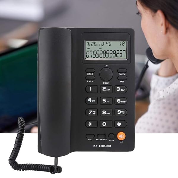 Wendry Caller ID Corded Telephone with Mute Function for Home Office and Hotel Wired Phone in Black - View 7 of 9