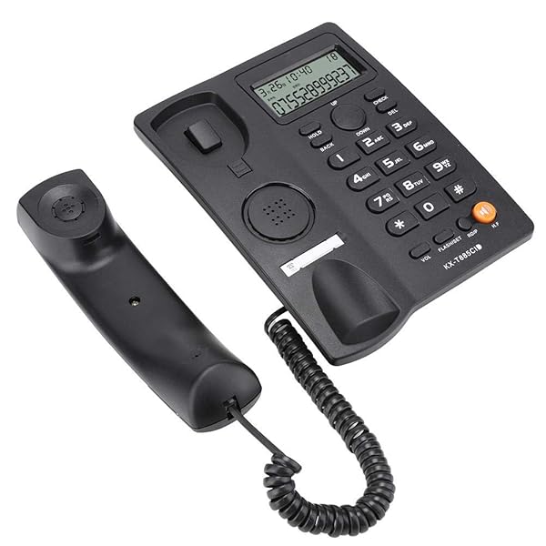 Wendry Caller ID Corded Telephone with Mute Function for Home Office and Hotel Wired Phone in Black - View 8 of 9