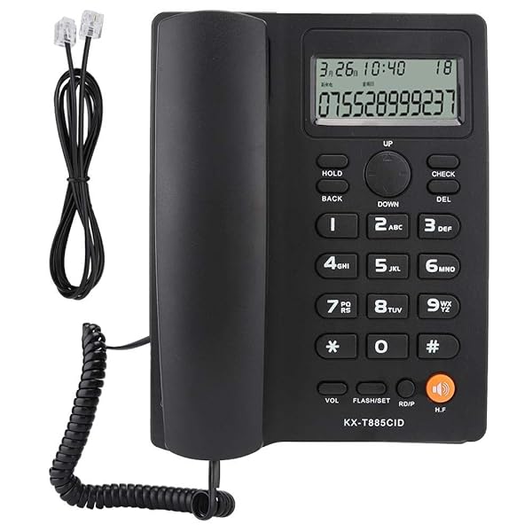 Wendry Caller ID Corded Telephone with Mute Function for Home Office and Hotel Wired Phone in Black - View 9 of 9