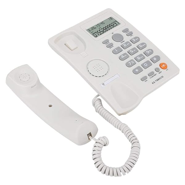 Wendry Corded Telephone with Caller ID Wired Phone for Home Office Hotel Mute Function Desk Telephone in White - View 8 of 9