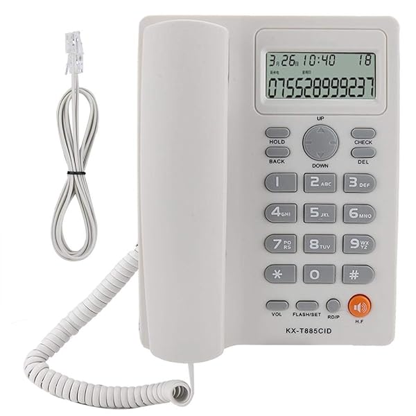 Wendry Corded Telephone with Caller ID Wired Phone for Home Office Hotel Mute Function Desk Telephone in White - View 9 of 9