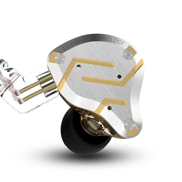 erjigo KZ ZS10 PRO High Fidelity Noise Isolating Earbuds with Detachable Cable 2Pin 0.75mm Glare Gold Five Driver Headphones - View 5 of 8