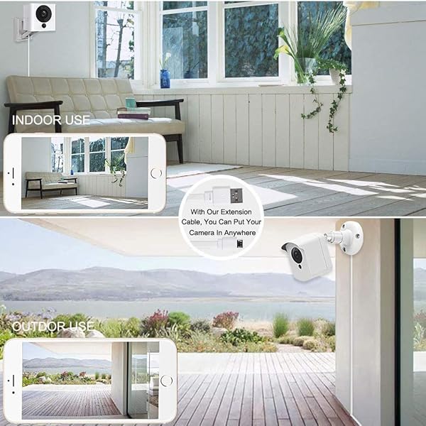 Smays 2 Pack 25ft Flat Micro USB Cable for Wyze Cam Nest Cam Oculus Go Yi Blink Security Camera White - View 3 of 7