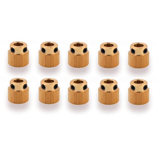 Tangxi 10PCS Brass Extruder Wheels for 3D Printers - 26/40 Teeth Drive Gears for CR-10, Ender 3, MK7 & MK8