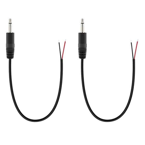 Fancasee Fancasee 2 Pack 3.5mm Male Plug to Bare Wire Mono Audio Cable Repair Connector