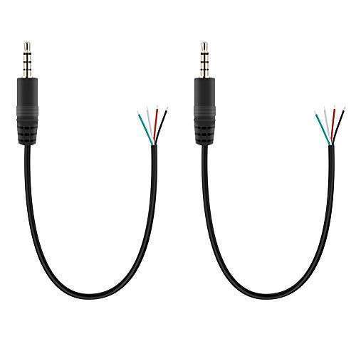 Fancasee Fancasee 2 Pack 3.5mm TRRS Stereo Male to Bare Wire Audio Cable for Headphone Repair