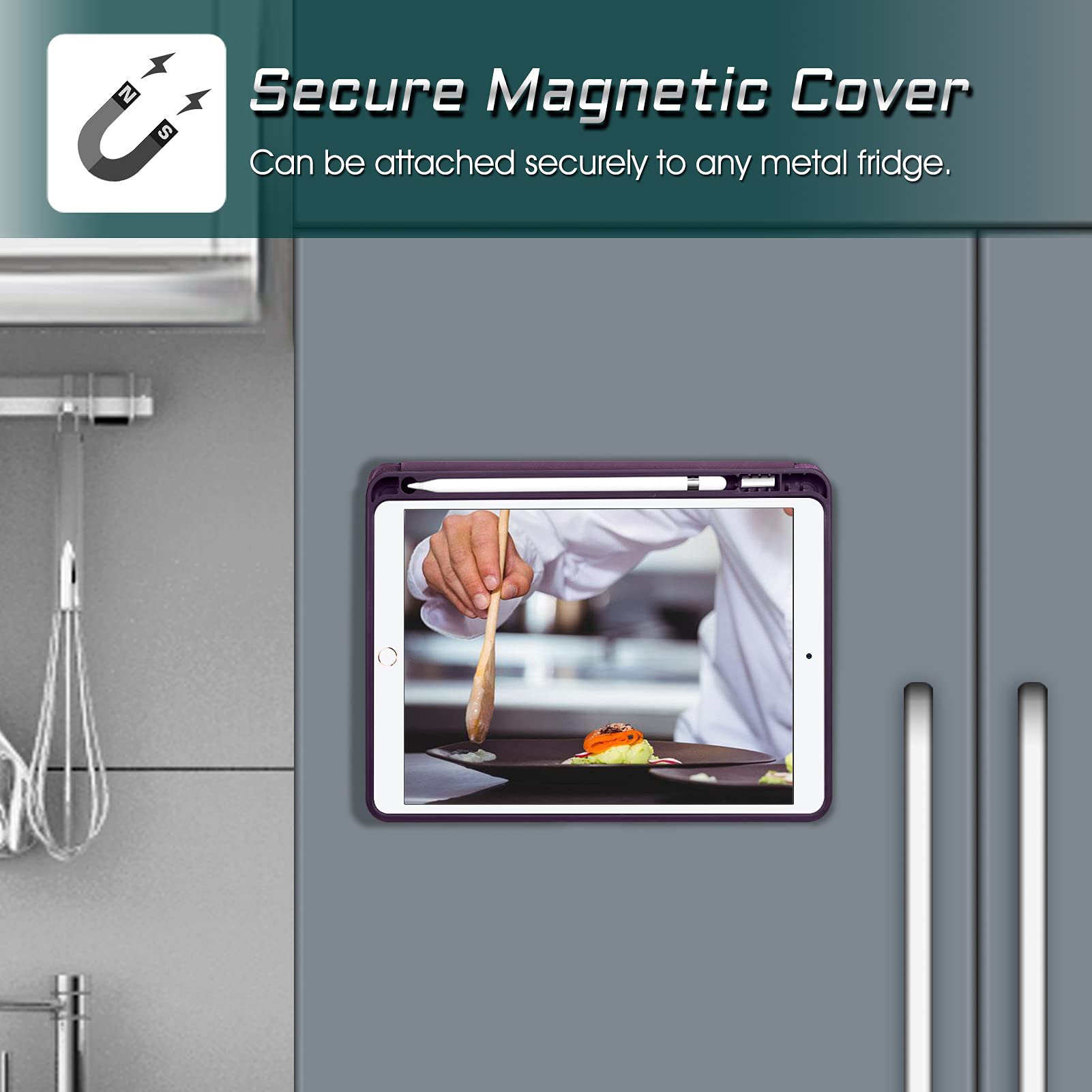 Fintie Magnetic Stand Case for iPad Air 10.5 and iPad Pro 10.5 Multi-Angle Viewing Rugged TPU Back Cover with Pencil Holder Purple - View 6 of 9