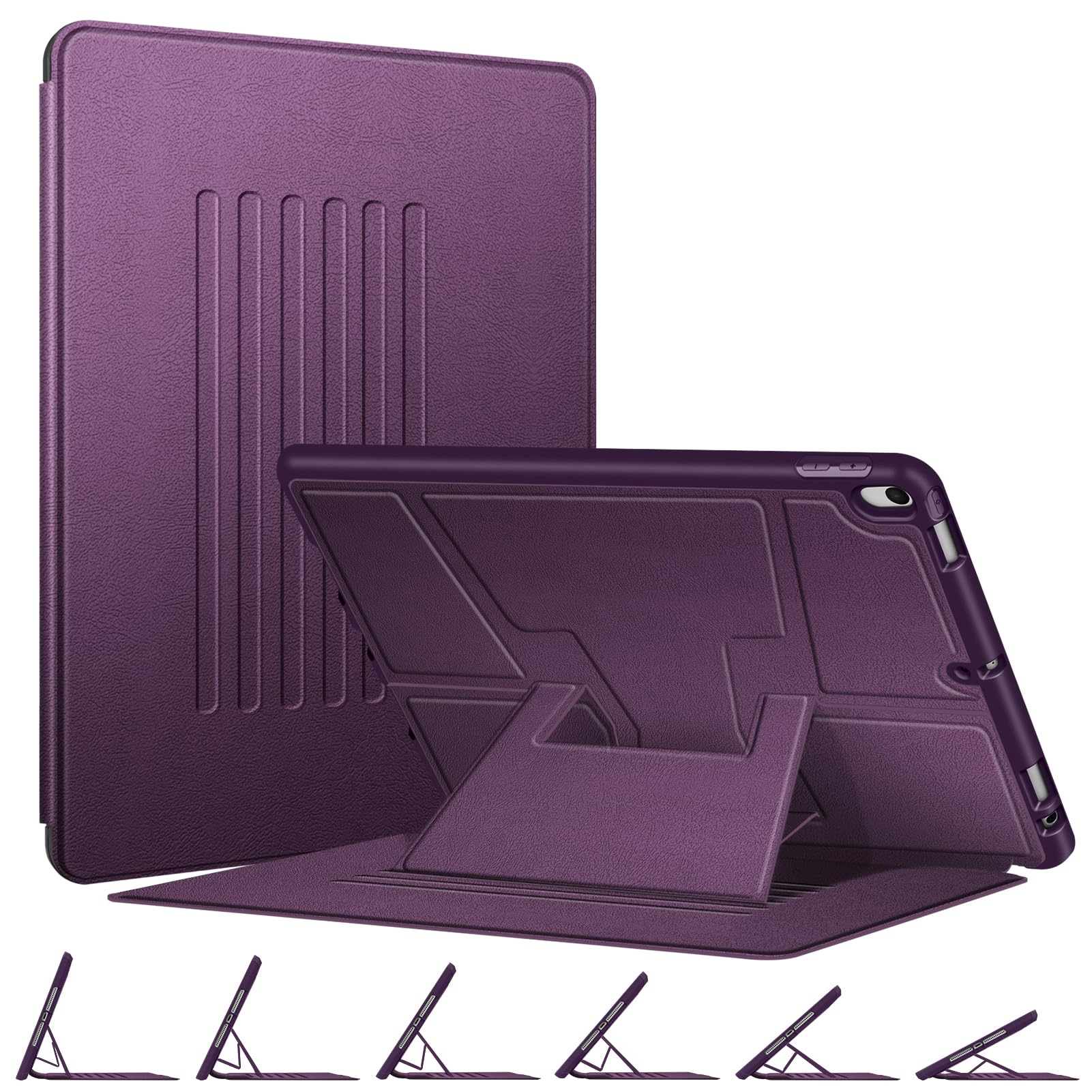 Fintie Magnetic Stand Case for iPad Air 10.5 and iPad Pro 10.5 Multi-Angle Viewing Rugged TPU Back Cover with Pencil Holder Purple