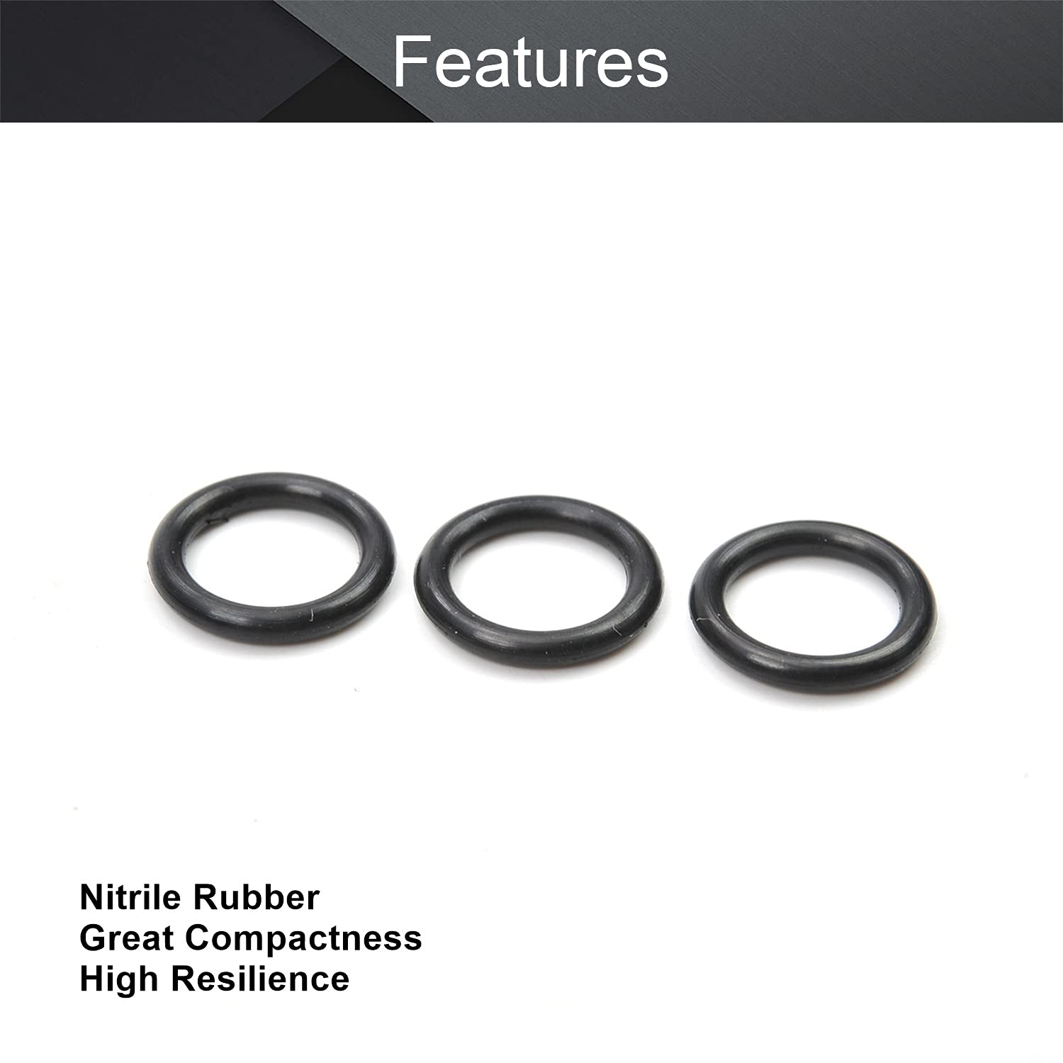 Othmro Othmro 20pcs Nitrile Rubber O-Rings 1.5mm Wire Dia 10mm OD for Oil Air Sealing Professional Plumbing Car Repair Black - View 3 of 9