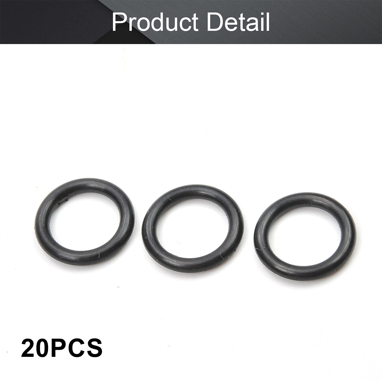 Othmro Othmro 20pcs Nitrile Rubber O-Rings 1.5mm Wire Dia 10mm OD for Oil Air Sealing Professional Plumbing Car Repair Black - View 4 of 9