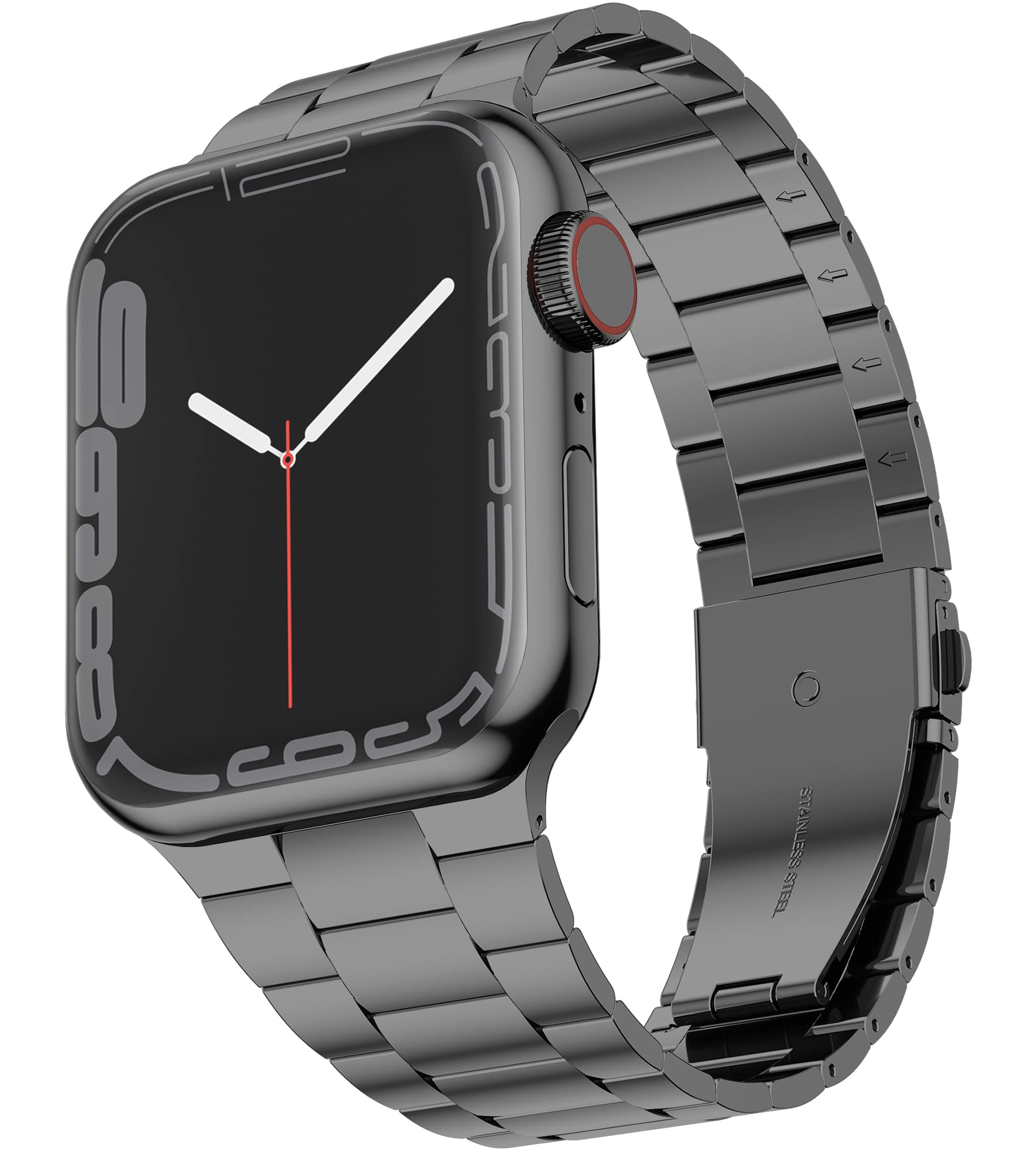 Wolait Ultra Thin Stainless Steel Band for Apple Watch Ultra 2 49mm 46mm 45mm 44mm 42mm Compatible with Series 10 9 8 7 6 5 4 3 Space Gray