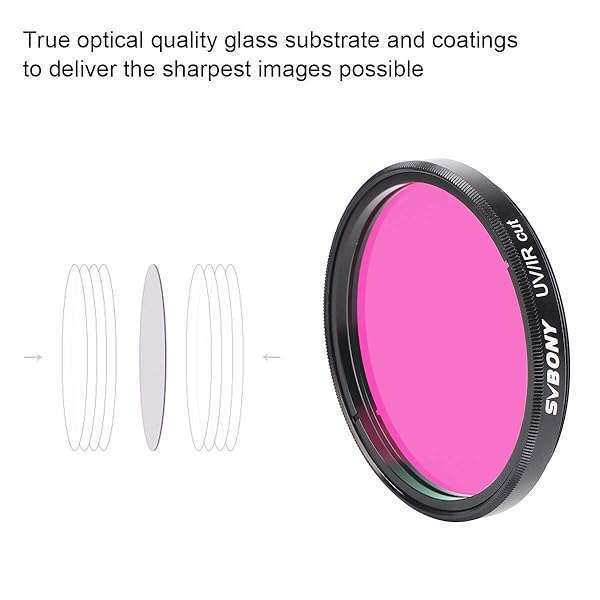 SVBONY SVBONY Telescope Filter UV IR Cut Block Filter Infra Red Filter CCD Camera for Astrophotography Telescope UV Filter 2 inch Threads for DSLR Camera - View 5 of 11
