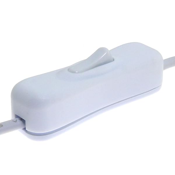 RLECS RLECS 3pcs Power Extension Cable with Switch for CCTV Camera and Light Strip 5.5x2.1mm DC 12V White Connector - View 6 of 7