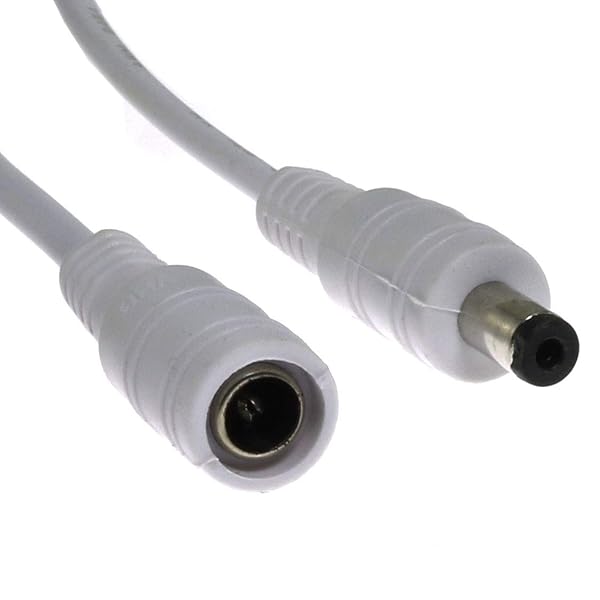 RLECS RLECS 3pcs Power Extension Cable with Switch for CCTV Camera and Light Strip 5.5x2.1mm DC 12V White Connector - View 7 of 7