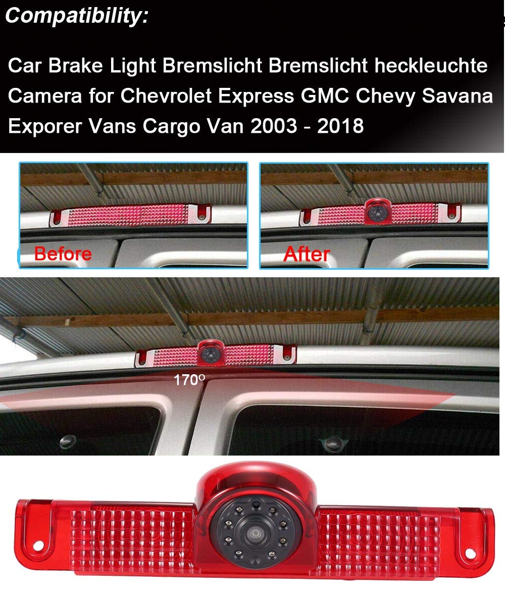 Navinio Navinio New Version Car Roof Top Brake Lamp Camera with 7 Inch LCD Monitor for Chevrolet Express GMC Savana Explorer Vans Cargo - View 3 of 8