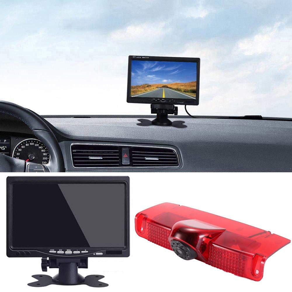 Navinio Navinio New Version Car Roof Top Brake Lamp Camera with 7 Inch LCD Monitor for Chevrolet Express GMC Savana Explorer Vans Cargo