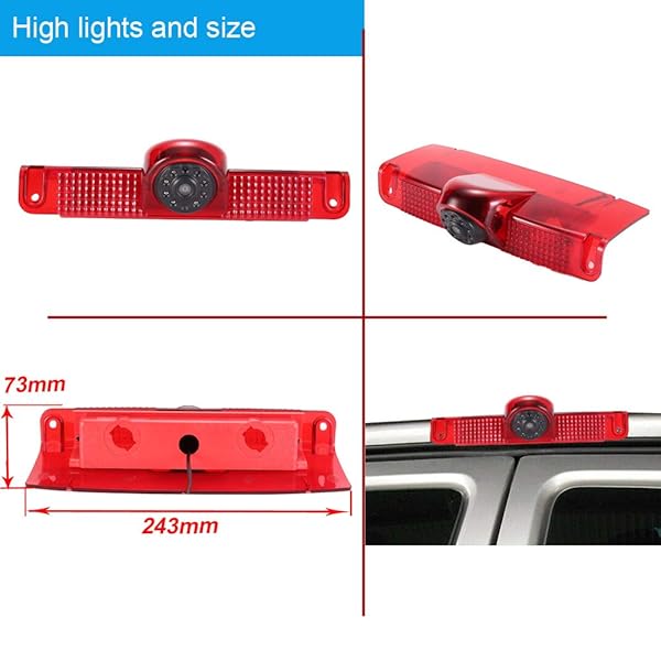 Navinio Navinio Car Third Roof Top Mount Brake Lamp Camera for Chevrolet Express GMC Savana Vans and Explorer Cargo Reverse Parking Camera - View 4 of 8