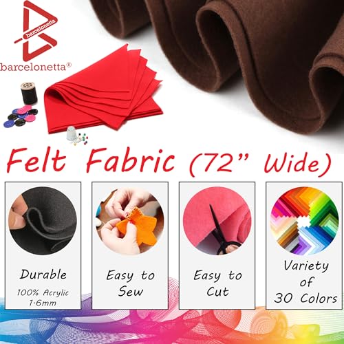 Barcelonetta Barcelonetta Felt Fabric 72 Inch Wide 1.6mm Thick Acrylic Soft Felt by The Yard for DIY Crafts Projects Sewing Black 1 Yard - View 2 of 6