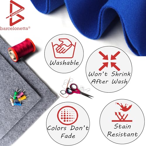 Barcelonetta Barcelonetta Felt Fabric 72 Inch Wide 1.6mm Thick Acrylic Soft Felt by The Yard for DIY Crafts Projects Sewing Black 1 Yard - View 3 of 6