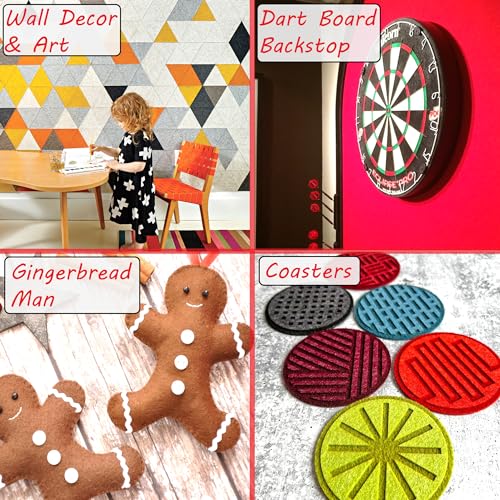 Barcelonetta Barcelonetta Felt Fabric 72 Inch Wide 1.6mm Thick Acrylic Soft Felt by The Yard for DIY Crafts Projects Sewing Black 1 Yard - View 5 of 6