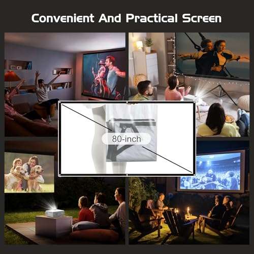 PANSEBA PANSEBA Full HD 1080P Mini Projector with Bluetooth & Screen - Portable Home Movie Projector for HDMI/USB/Smartphone - View 3 of 9