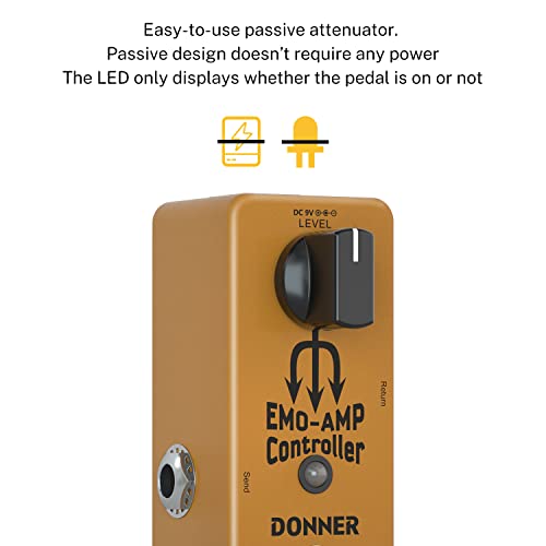 Donner Donner Amp Attenuator Pedal EMO AMP Box Controller Signal Converter Guitar Effect Pedal with Mute Footswitch for Enhanced Sound Control - View 4 of 7