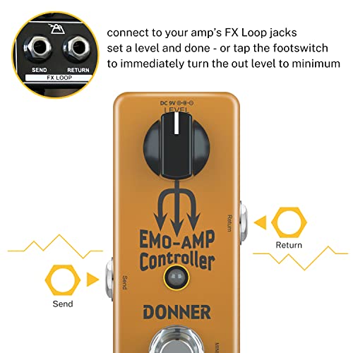 Donner Donner Amp Attenuator Pedal EMO AMP Box Controller Signal Converter Guitar Effect Pedal with Mute Footswitch for Enhanced Sound Control - View 5 of 7