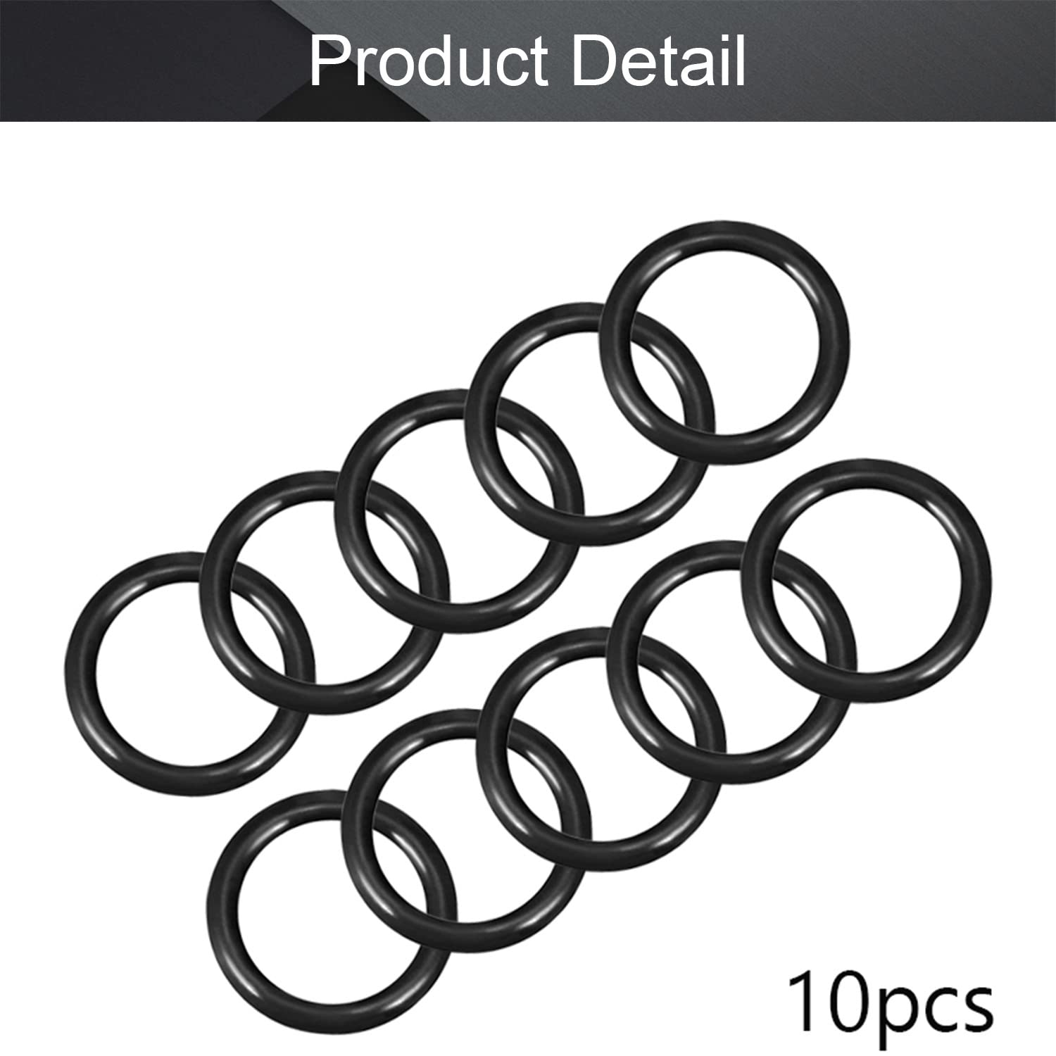 Othmro Othmro 20pcs Nitrile Rubber O-Rings 1mm Wire Dia 16mm OD for Oil Air Sealing Professional Plumbing Car Repair Black - View 3 of 9