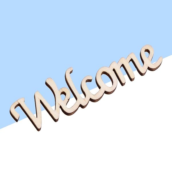 VOSAREA 2pcs Wooden Welcome Cutouts - Charming Hanging Wall Decor for Home & Party - View 8 of 11