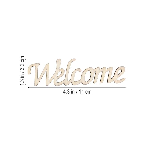 VOSAREA 2pcs Wooden Welcome Cutouts - Charming Hanging Wall Decor for Home & Party - View 10 of 11