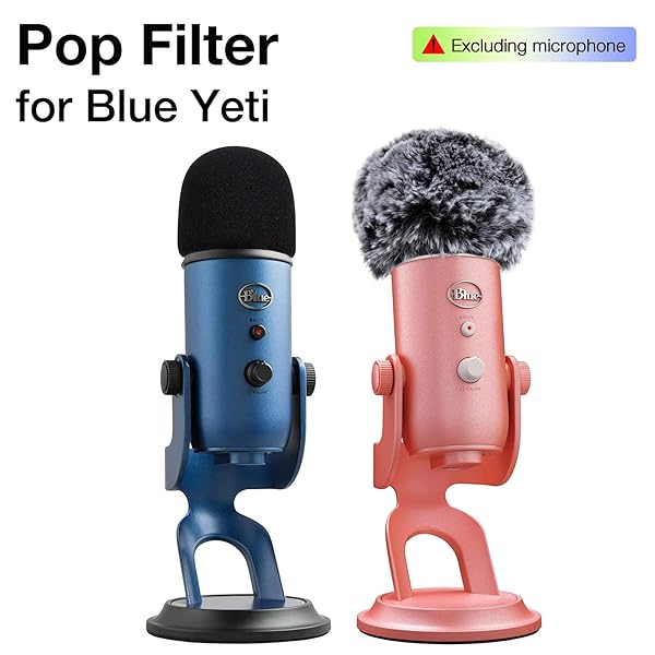 SUNMON 2-Pack SUNMON Blue Yeti Pop Filter & Foam Covers for USB Microphone - Ultimate Sound Quality Upgrade - View 4 of 9