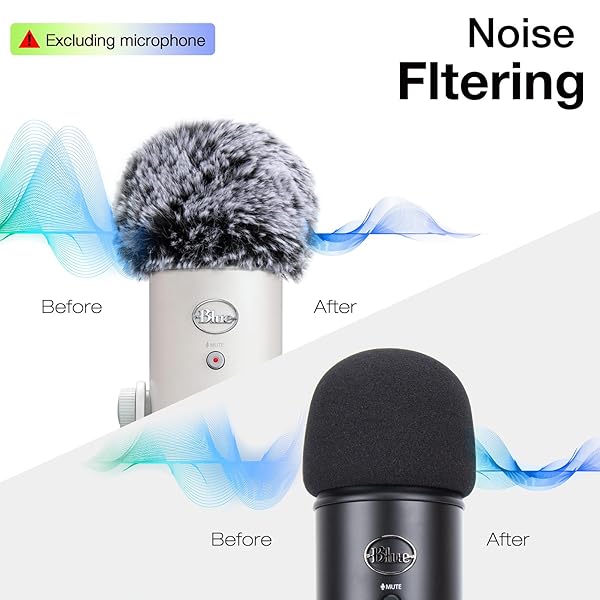 SUNMON 2-Pack SUNMON Blue Yeti Pop Filter & Foam Covers for USB Microphone - Ultimate Sound Quality Upgrade - View 6 of 9