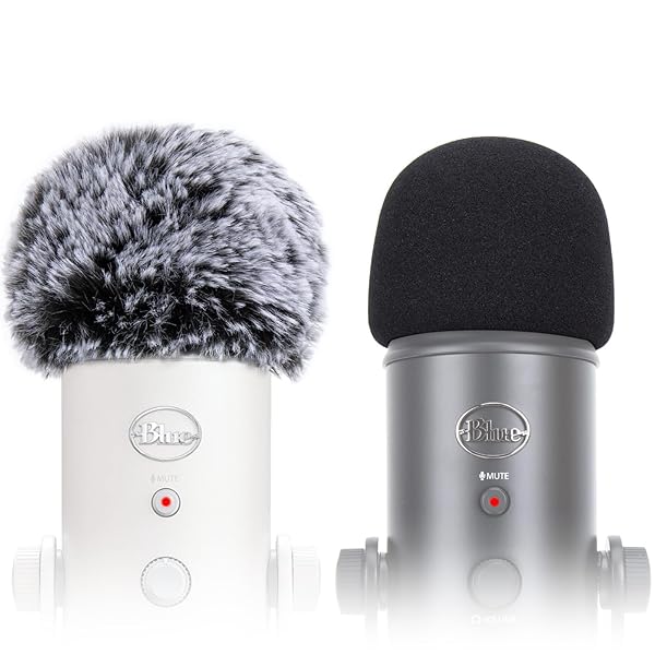 SUNMON 2-Pack SUNMON Blue Yeti Pop Filter & Foam Covers for USB Microphone - Ultimate Sound Quality Upgrade