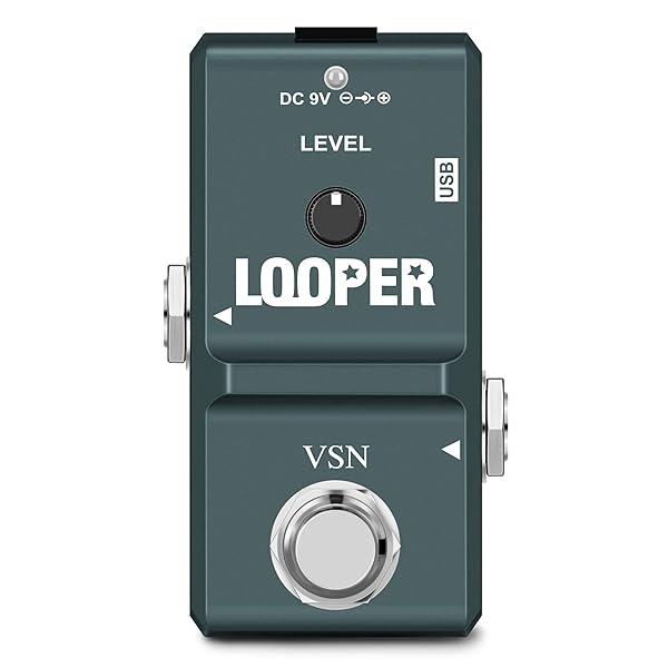 VSN VSN 48K Looper Electric Guitar Effect Loop Pedal with 10 Minutes Looping Unlimited Overdubs and True Bypass USB Port - View 2 of 11