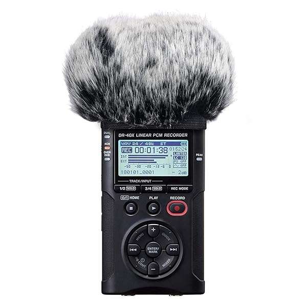 SUNMON Best Microphone Windscreen for Tascam DR-40X | SUNMON Furry Cover for Clear Recording - View 4 of 9