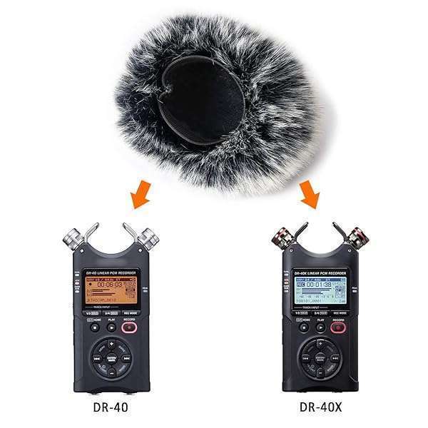 SUNMON Best Microphone Windscreen for Tascam DR-40X | SUNMON Furry Cover for Clear Recording - View 5 of 9