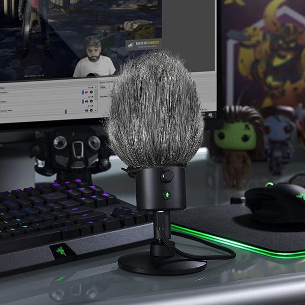 SUNMON SUNMON Razer Seiren X Furry Windscreen Muff Mic Pop Filter Wind Cover for Razer Seiren X USB Condenser Streaming Microphone - View 7 of 7