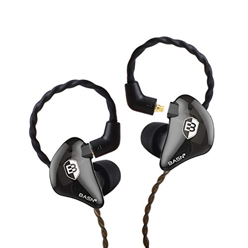 BASN BASN In-Ear Monitor Headphones for Musicians - Bsinger 2nd Gen Sound Isolating Earphones with Dual Dynamic Drivers