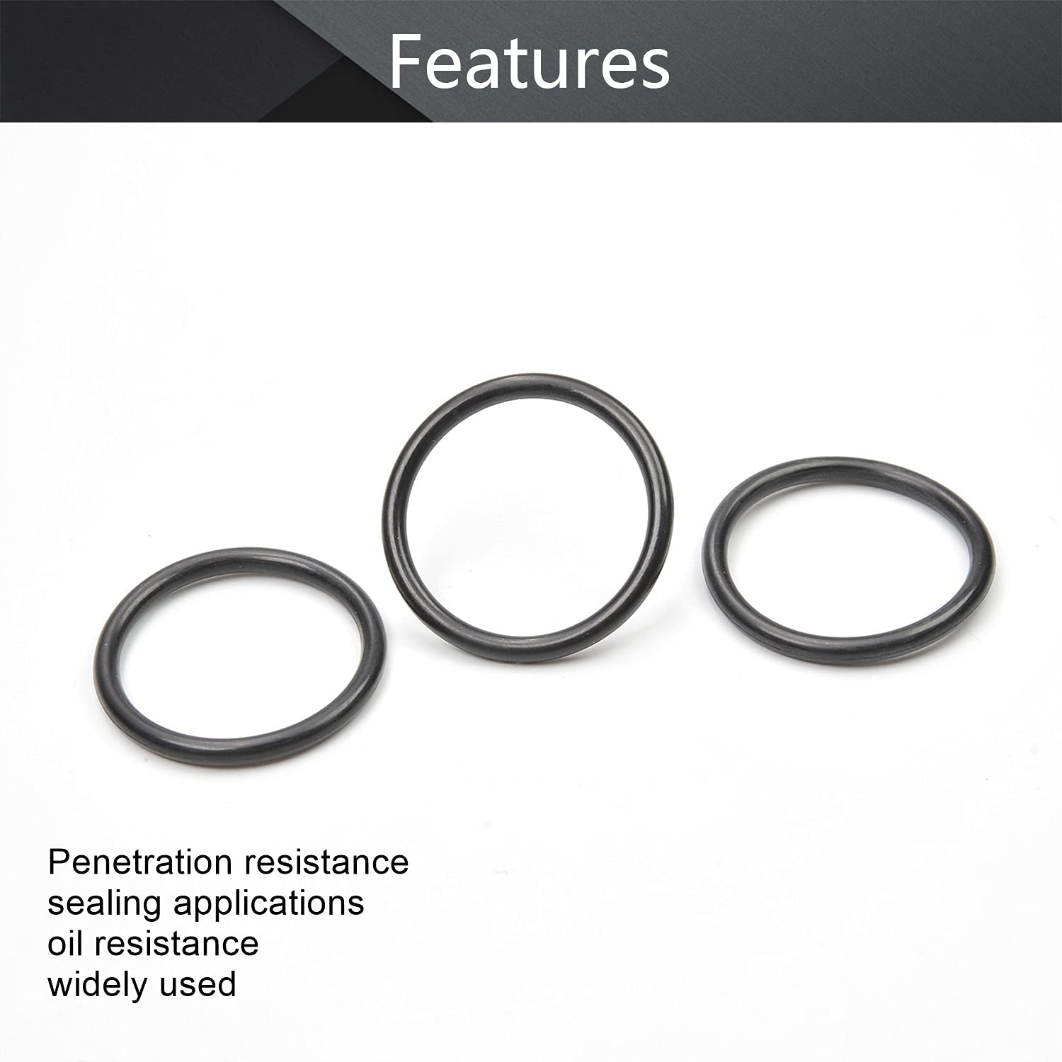 Othmro Othmro 10pcs Nitrile Rubber O-Rings 2.5mm Wire Dia 28mm OD for Oil Air Sealing Professional Plumbing Car Repair Black - View 3 of 9